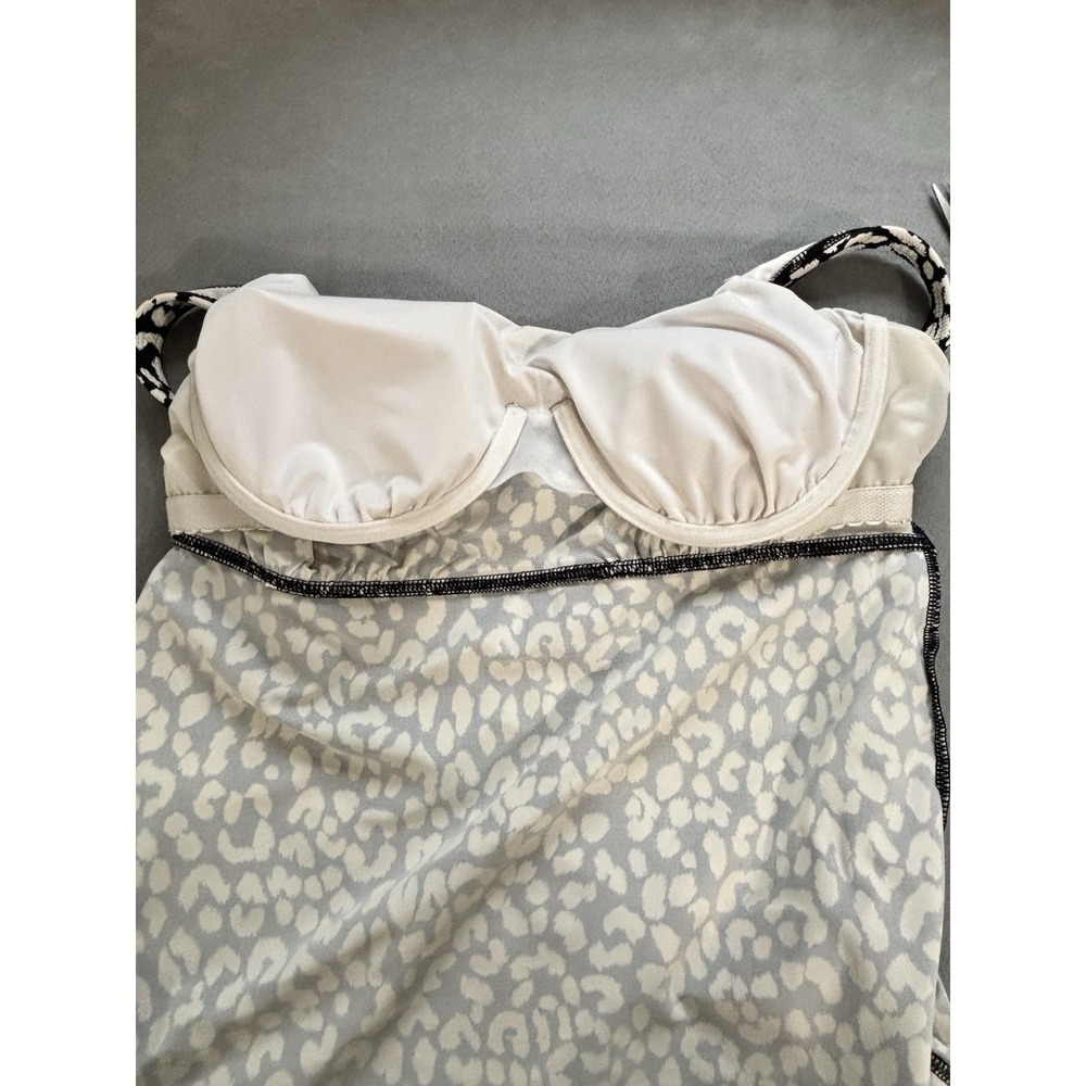 Lands‎ End Womens Tankini Top Sz 14 Built In Bra Underwire Empire Neutral Comfy - Picture 6 of 11